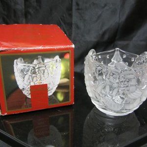 GORHAM CRYSTAL 2004-2010, VOTIVE HOLDER, HOLIDAY TRADITIONS, SNOWY SWEETHEARTS